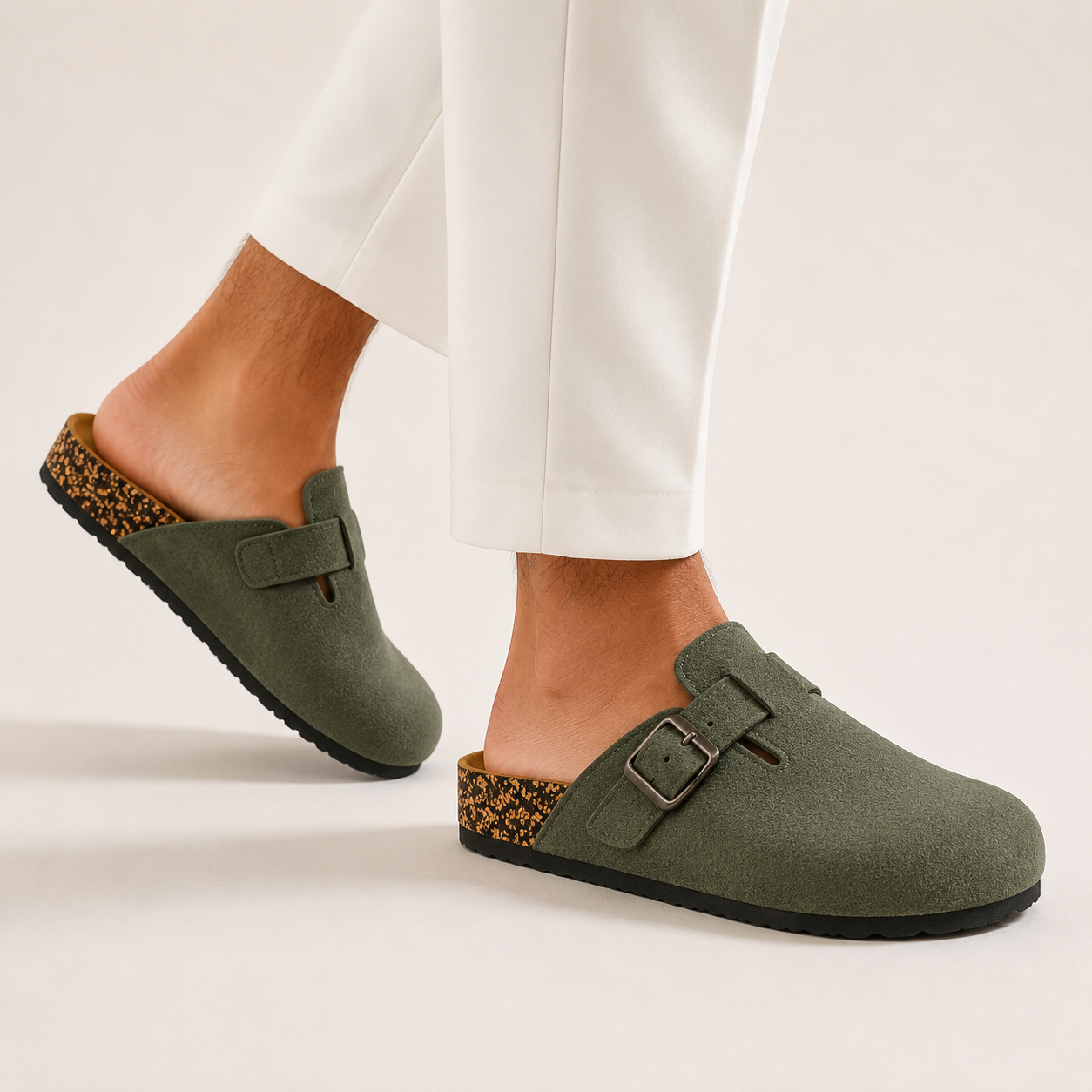 Men's Casual Buckle Clogs